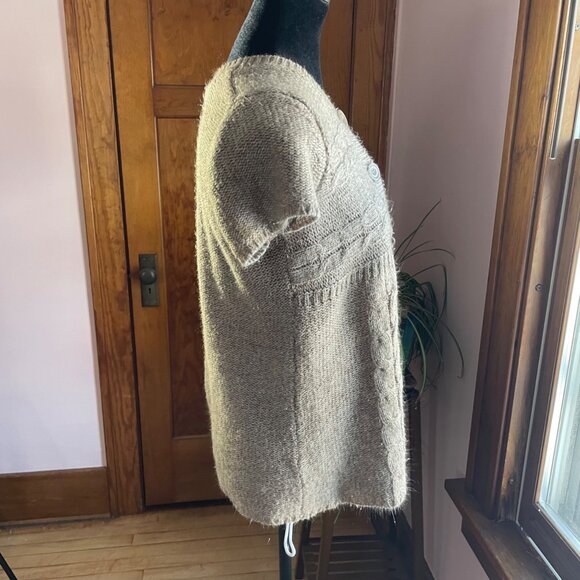 Y2K Style Babydoll Cable Knit Button Cardigan Cozy Y2K Sweater Small Feminine Ar - Picture 5 of 10